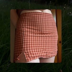 ✪✪✪ Orange Plaid Mini Skirt